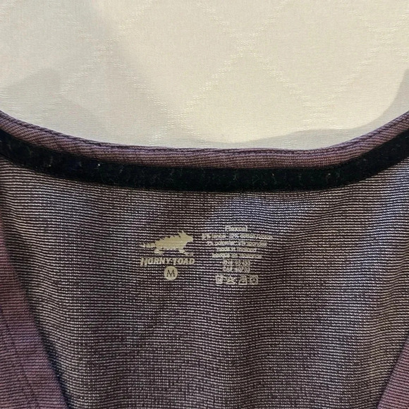 Horny Toad Oblique V Neck Dress Long Sleeve Purple medium Flexcel EUC - Picture 4 of 5